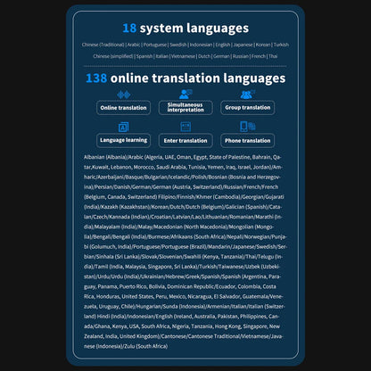 S80 Pro Portable Language Translator – 138 Languages, Voice Translation & 16 Offline Modes with ChatGPT Function