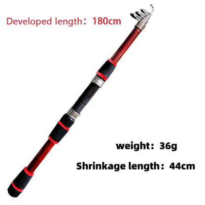Telescopic Fishing Pole Set - Spinning Rod & Reel Combo with Baits, Hooks & Travel Kit