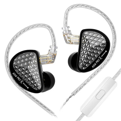 KZ AS16 PRO X In-Ear Headphones — 8 Balanced Armature HiFi Earbuds with Three-Channel Acoustic Duct Structure