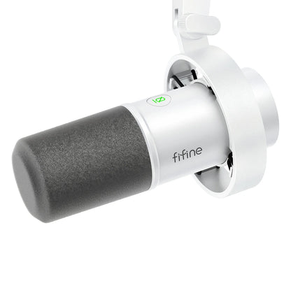 FIFINE USB/XLR Dynamic Microphone – Shock Mount, Touch-Mute, Headphone Jack & Volume Control, for PC or Sound Card Recording (K688)