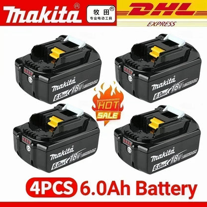 Genuine Makita 18V Battery – 6Ah/5Ah/3Ah Rechargeable for Drill DGA404, DDF487, DTW700, DTD173, HR410D, DJV182, LXT400