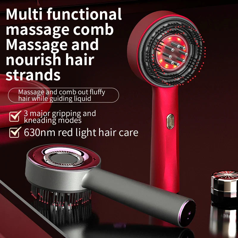 Electric Hair Regrowth Brush – Infrared Light Scalp Massager Comb, Anti-Hair Loss & Acupoint Therapy Scrubber