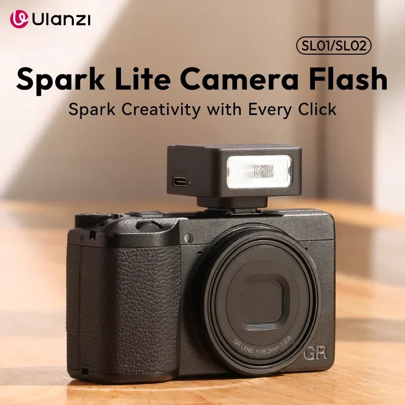Ulanzi SL01/SL02 Mini Camera Flash – GN8 6500K SpeedLite for Canon, Sony, Nikon, Fuji DSLR, Vlog & Outdoor Photography