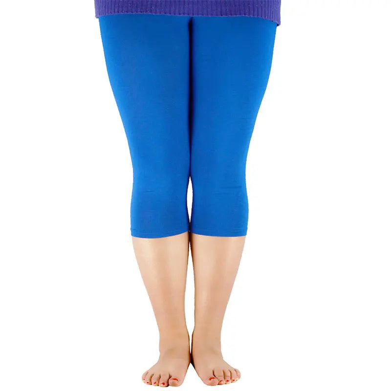 Women Bamboo Fiber Elastic Waist Leggings – Plus Size High Stretch Casual Workout Basic Pants Soft Comfortable Fitness Leggings