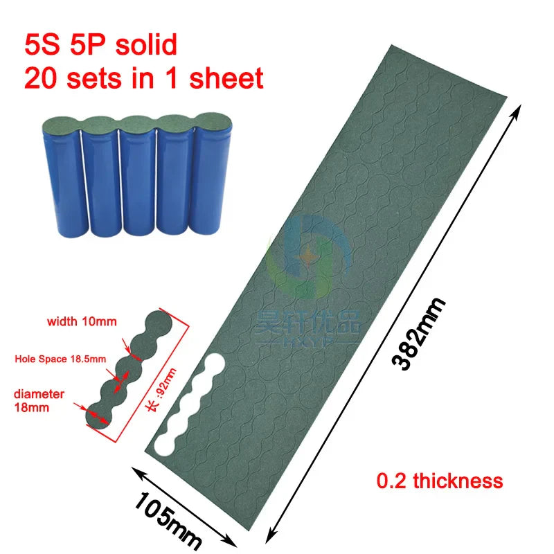 18650 Li-ion Battery Insulation Gaskets – Barley Paper Adhesive Pads for Lithium Cell Protection & Isolation