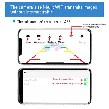 Wireless Car Rear View Camera — HD 170° Waterproof Backup Camera for Android & iOS, 12V/24V