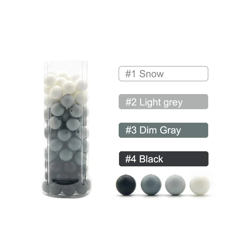 LOFCA Silicone Round Beads 20pcs - 9/12/15mm DIY Jewelry Making Beads for Bracelets, Keychains & Necklaces