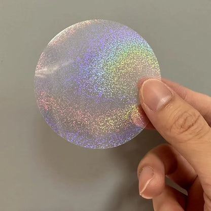 100PCS 58mm Transparent Badge Film Covers – Clear Laser Star Pattern Protective Sheets for Button Badge Maker