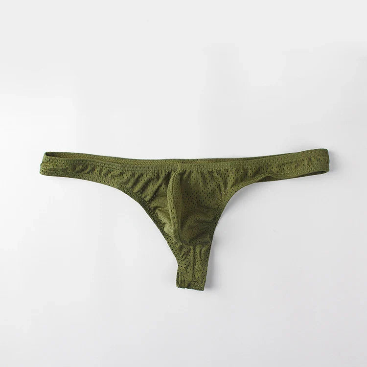 Men’s Ice Silk Low-Rise G-String & Thong Underwear – Breathable Solid Color T-Back U-Pouch Comfort Fit Sexy Lightweight Underpants