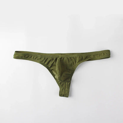 Men’s Ice Silk Low-Rise G-String & Thong Underwear – Breathable Solid Color T-Back U-Pouch Comfort Fit Sexy Lightweight Underpants