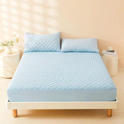 3D Air Fabric Mattress Protector - Waterproof Breathable Fitted Bed Cover with Soft Thick Cushion Layer