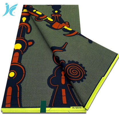 Classic African Wax Fabric - 100% Cotton Soft Ankara Pagne for Women's Dresses