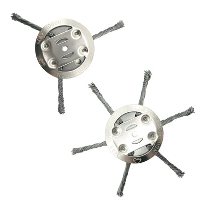 LUSQI Steel Wire Wheel Grass Trimmer Head – 6/8/9 Inch Universal Brush Cutter Attachment for Weed, Moss & Rust Removal for Straight Shaft Trimmers