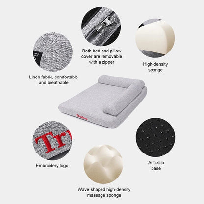 TRUELOVE Memory Foam Pet Bed - Soft Linen Fabric Dog & Cat Bed with Pillow, Removable Washable Cover TLX1211