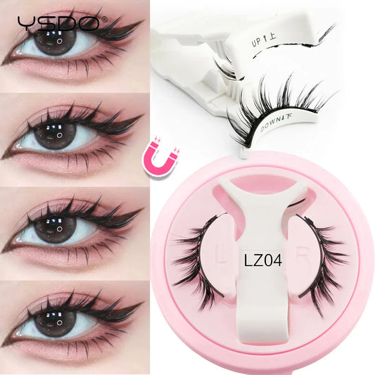 YSDO Winged Magnetic 3D Mink Eyelashes – Reusable Long-Lasting False Lashes, No Glue Needed with Tweezers for Makeup