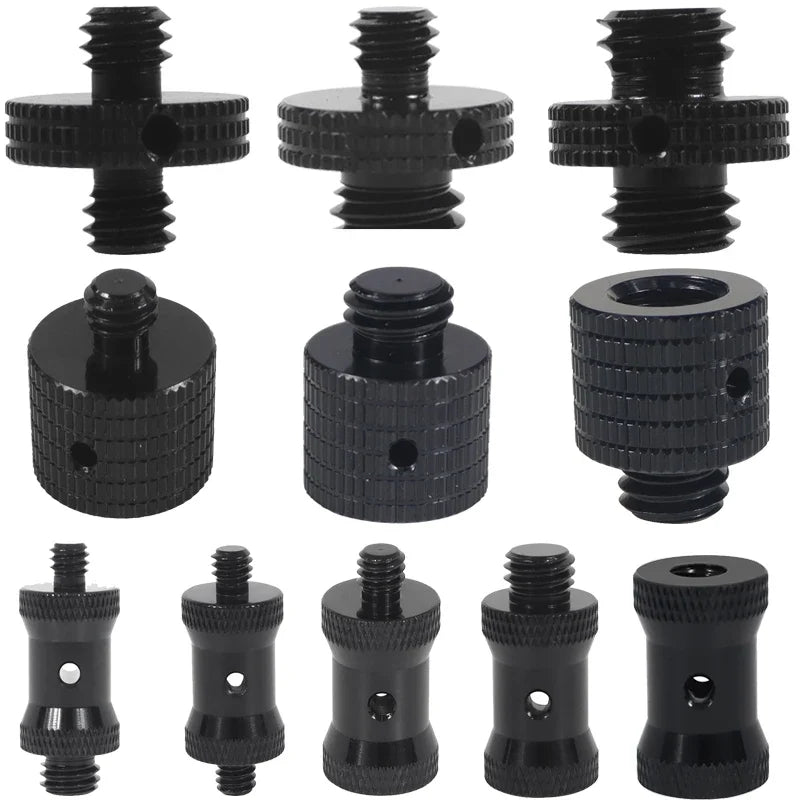 Reinforced Camera Screw Adapter - 1/4 to 3/8 Inch Male Female Thread Converter for Tripod Monopod Ball Head Light Bike Mount