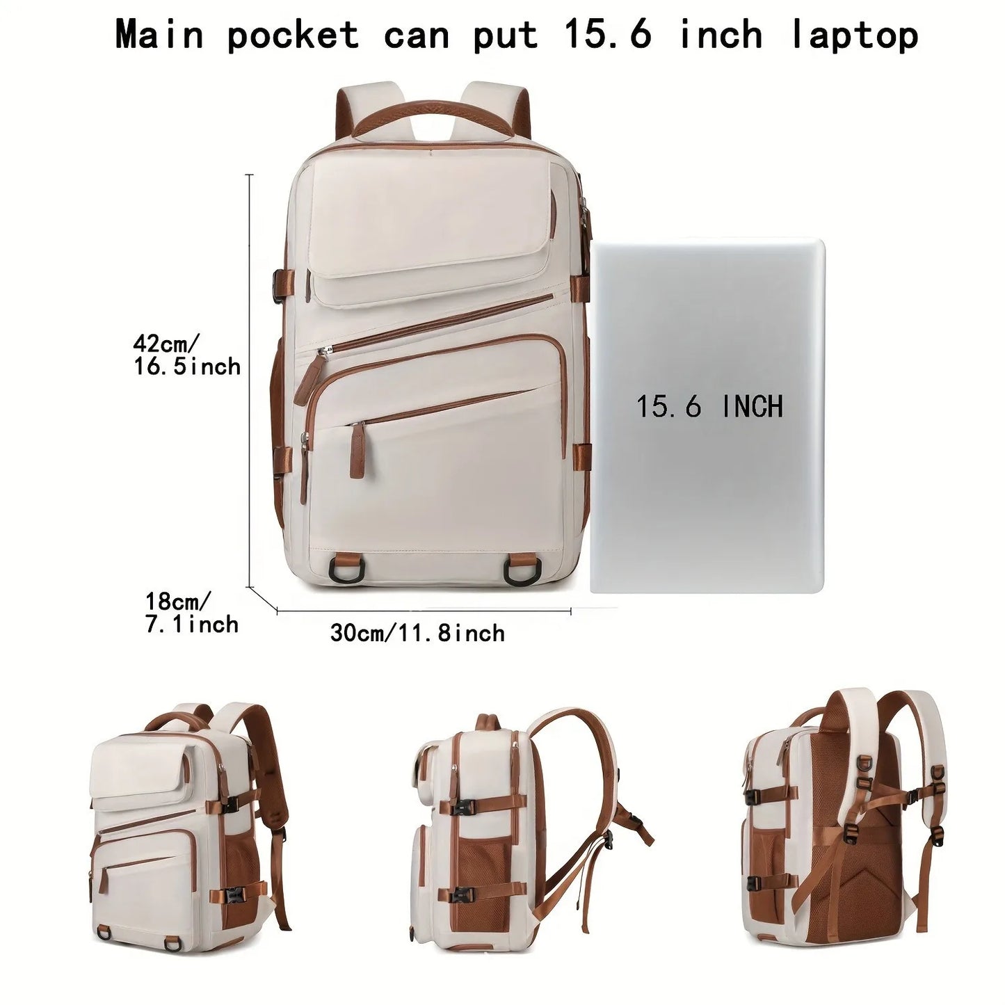Expandable Business Laptop Backpack - Large Capacity Travel & Computer Bag for Men and Women