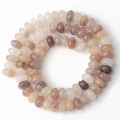 Natural Stone Rondelle Beads - 5x8mm Tourmaline, Citrine & Quartz Loose Beads for DIY Bracelets
