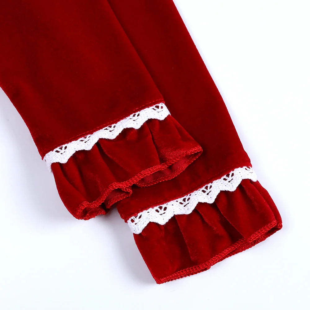 2025 Kids Christmas Pajama Set – Velvet Loungewear Long Sleeve Sleepwear for Boys & Girls