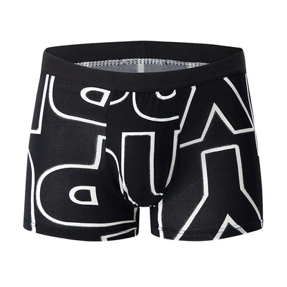 4-Piece Men's Fashion Boxer Shorts – European & American Size, Comfortable & Breathable Plus Size with Elastic Waist