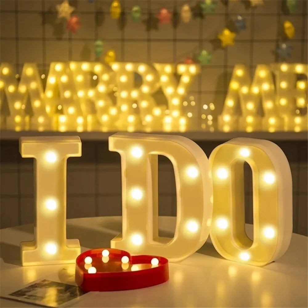 Luminous Alphabet & Number LED Night Light – Decorative Letter Lamp for Home, Wedding, Birthday & Party Decor