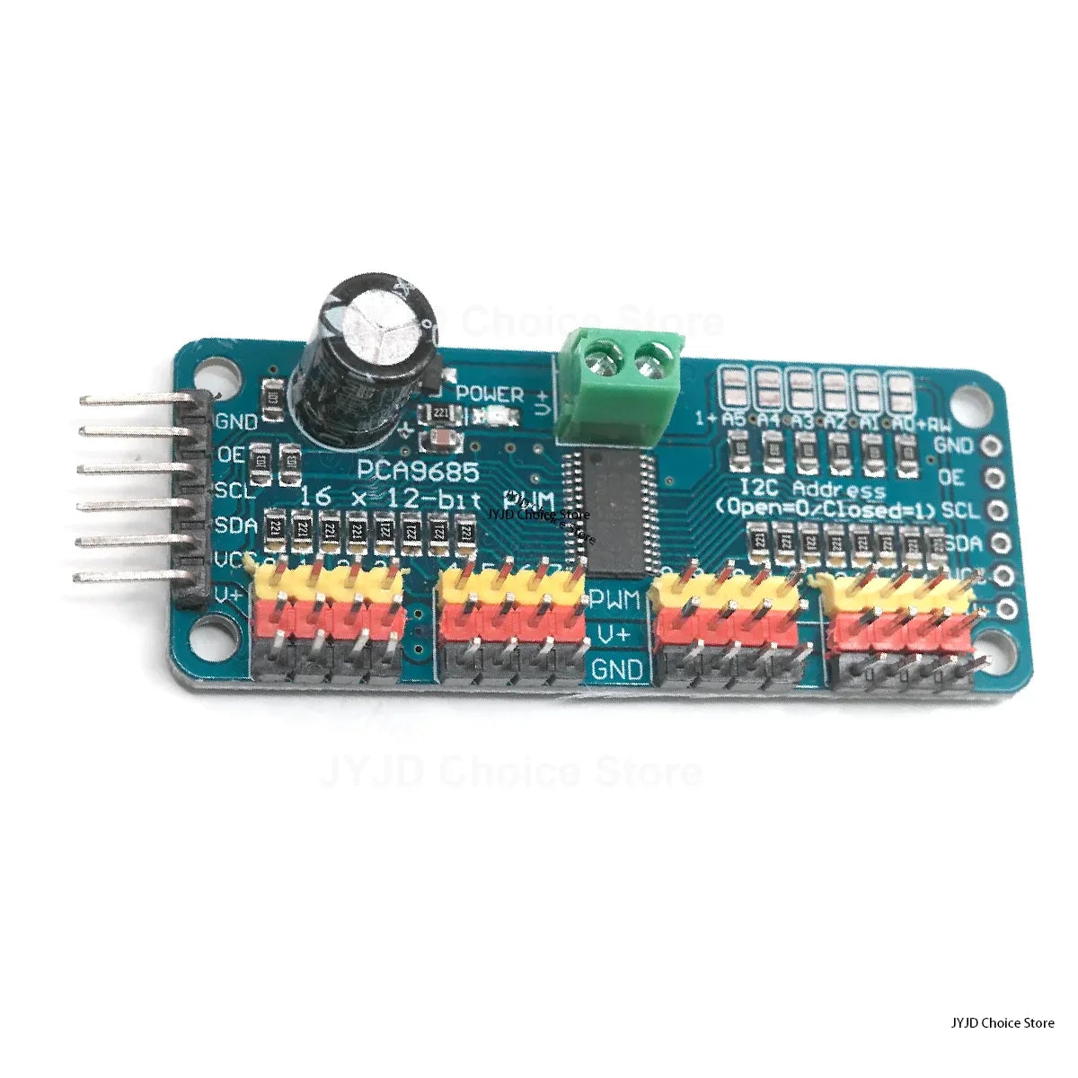 PCA9685 16-Channel 12-Bit PWM Servo Driver Module - I2C Interface Controller for Raspberry Pi DIY Projects