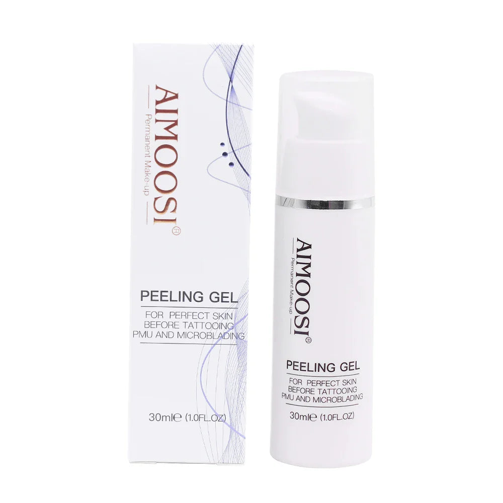 Aimoosi Exfoliating Gel – Clean Skin Cuticle Prep for Semi-Permanent Microblading, Eyebrow & Lip Tattoo Coloring