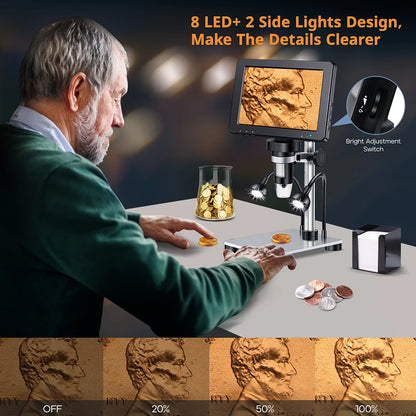 Hayve 7” Digital Microscope 1200X Zoom – 12MP HD Electronic Magnifier Camera for Soldering, PCB & Phone Repair Inspection Tool