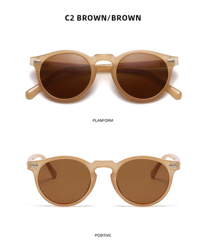 Retro Round Polarized Sunglasses – Vintage Fashion Shades for Men & Women, Driving Eyeglasses
