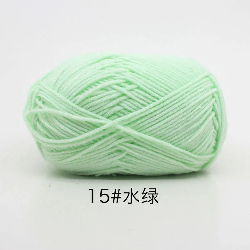 40-50g/Set 4ply Milk Cotton Knitting Yarn – Dyed Lanas for Crochet, Sweaters, Hats & Dolls, Affordable Craft Supplies
