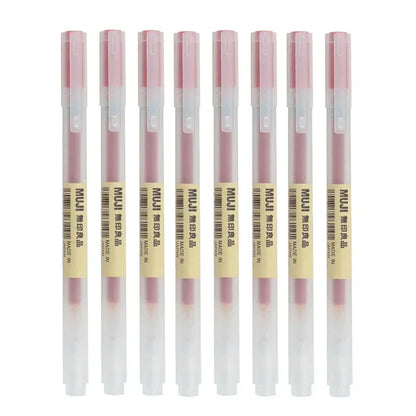 MUJI Gel Pen Set - 6/8PCS Fine Point Ink Pens 0.38mm/0.5mm Black Blue Red Office & School Stationery