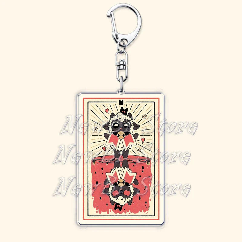 Funny Dark Video Game Sheep Keychain – Cute Lamb & Goat Bag Accessory Gamer Gift