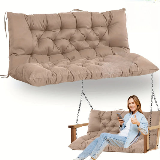 Patio Rocking Chair Cushion - Thick All-Weather Outdoor Seat Pad with Ties & Ergonomic Lumbar Backrest Support