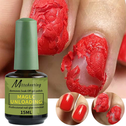 Misscheering 15ml Magic Nail Gel Remover - Fast UV Soak Off Polish Cleaner for Semi-Permanent Manicure