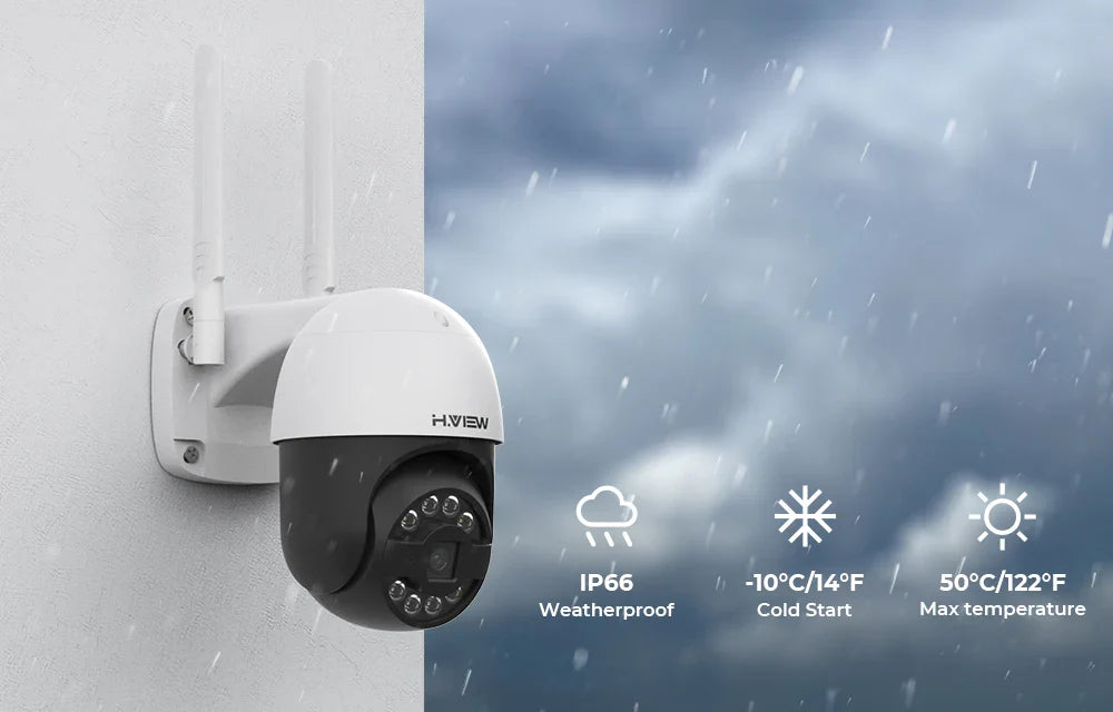 H.View 8CH 5MP Wireless WiFi Security Camera System — CCTV NVR Kit with Indoor/Outdoor Cameras & Two-Way Audio XMEye