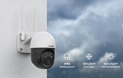 H.View 8CH 5MP Wireless WiFi Security Camera System — CCTV NVR Kit with Indoor/Outdoor Cameras & Two-Way Audio XMEye
