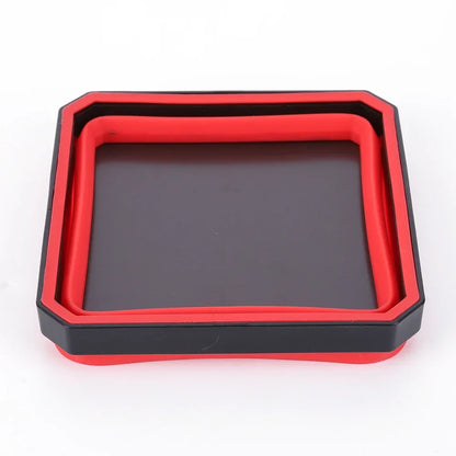 5-Inch Collapsible Magnetic Screw Tray - Silicone Tool Parts Storage Bowl for Plumbers, Carpenters & Mechanics