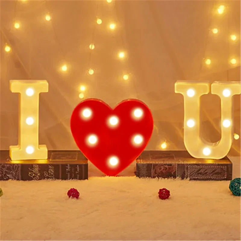 Luminous Alphabet & Number LED Night Light – Decorative Letter Lamp for Home, Wedding, Birthday & Party Decor