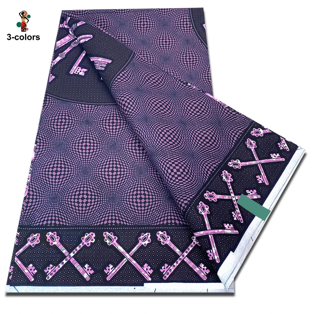 African Real Wax Print Fabric - 100% Cotton Soft Ankara Pagne Material for Dresses