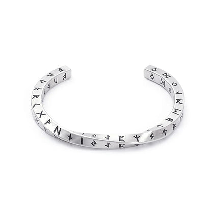 New Vintage 316L Stainless Steel Mobius Bangle - Fashion Nordic Vikings Letter Bracelet for Men, Party Jewelry Gifts