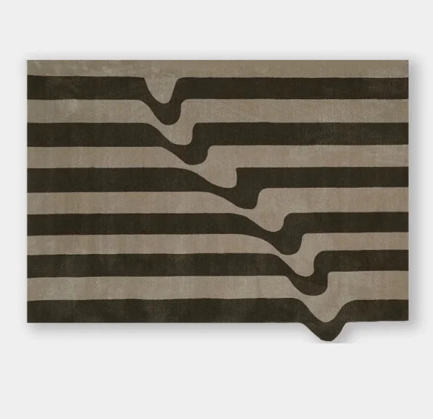 Light Luxury Black & White Plaid Rug — Fluffy Soft Carpet for Bedroom, Living Room, Study, and Home Decor