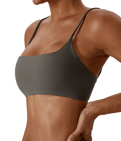 Soft Cross Back Sports Bra - High Quality Women’s Yoga Fitness Top for Running Workout and Activewear