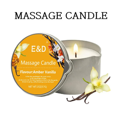 Massage Oil Candle – Aromatherapy Stress Relief Scented Candle for Skin Moisturizing & Spa Relaxation Luxury Home Wellness Candle