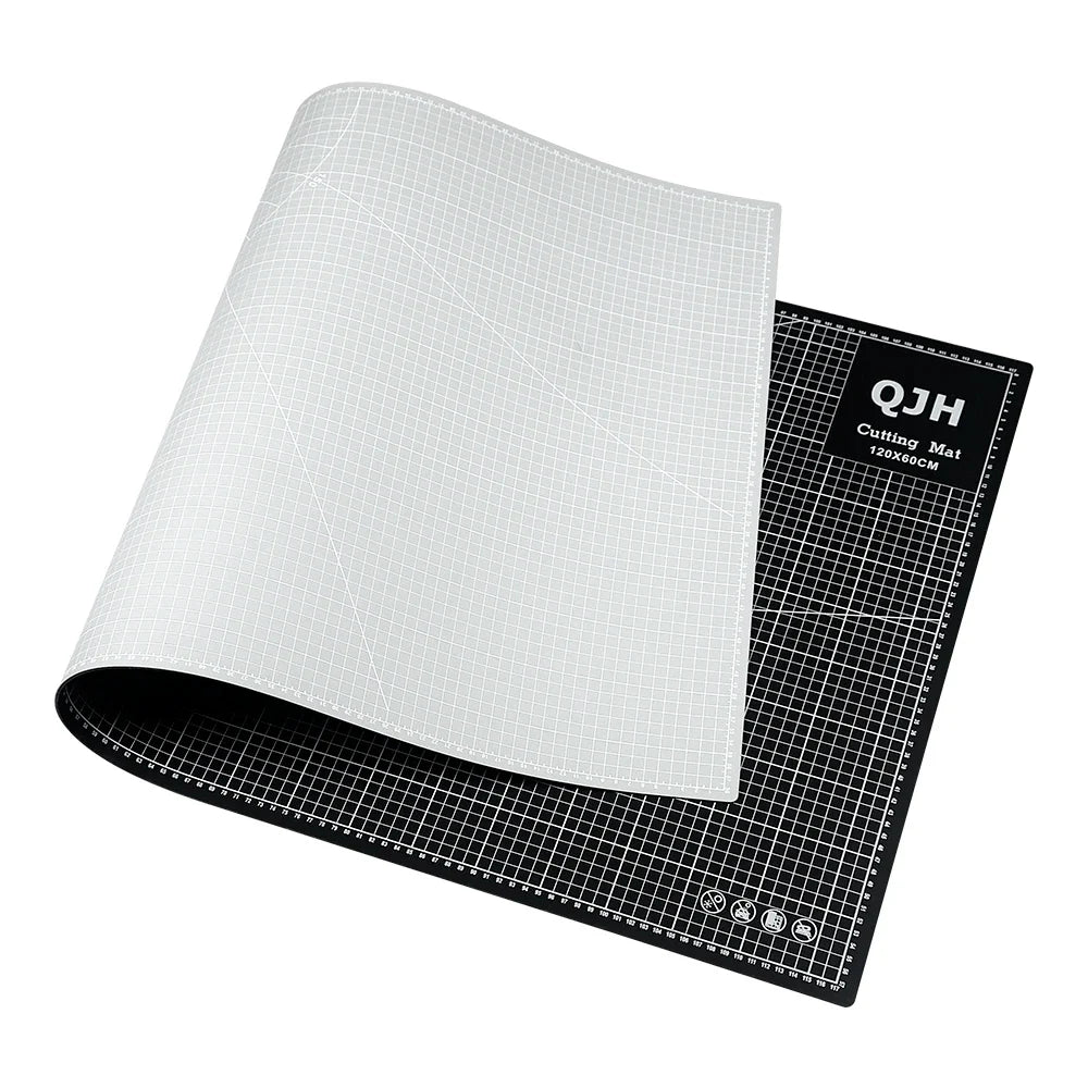 120x60cm PVC Cutting Mat - Double-Sided Gray-Black DIY Craft Board for Leather, Sewing & Desktop Projects