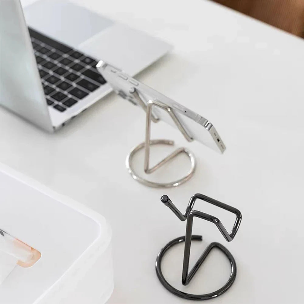 Desktop Metal Phone & Business Card Holder – Office Stand Organizer for Name Cards