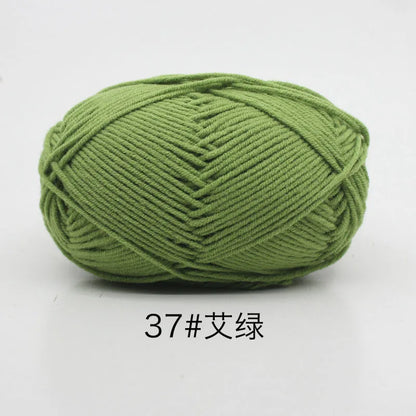 40-50g/Set 4ply Milk Cotton Knitting Yarn – Dyed Lanas for Crochet, Sweaters, Hats & Dolls, Affordable Craft Supplies