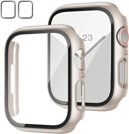 Tempered Glass Screen Protector Case for Apple Watch - Series 8 7 6 SE 5 4 3 Protective Cover Accessories 41mm 40mm 44mm 45mm 42mm