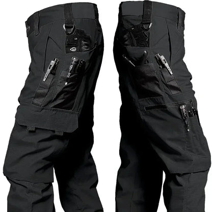 Men's Tactical Cargo Work Pants - Waterproof Multi-Pocket Outdoor Hiking Trousers for Spring & Autumn