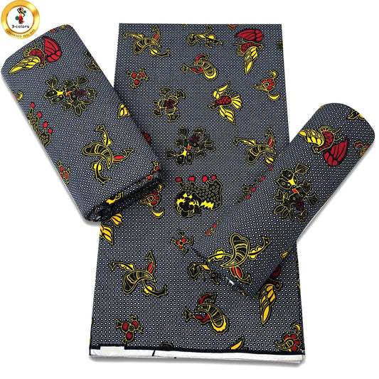 African Real Wax Print Fabric - 100% Cotton Soft Ankara Pagne Material for Dresses