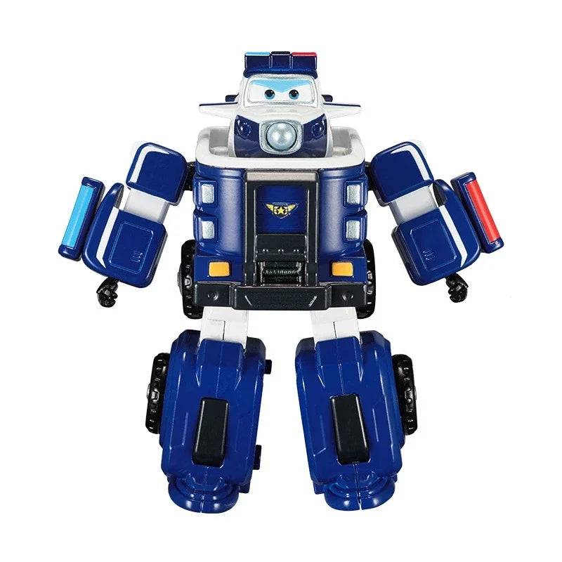 Auldey Super Wings Q Bao Police Transforming Robot Figure - Rescue Fire Truck Action Toy for Kids